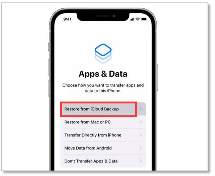 Transfer data from iPhone to New iPhone with iCloud Backup